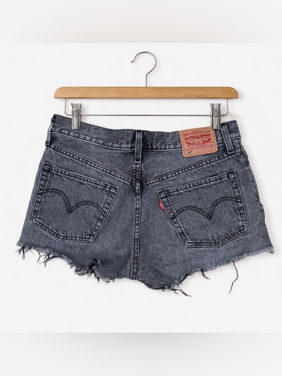 Levi's Pants - Levi’s 501 High Rise Cut-Off Shorts Size 27 Grey Black Wash Raw Hem Denim Jorts